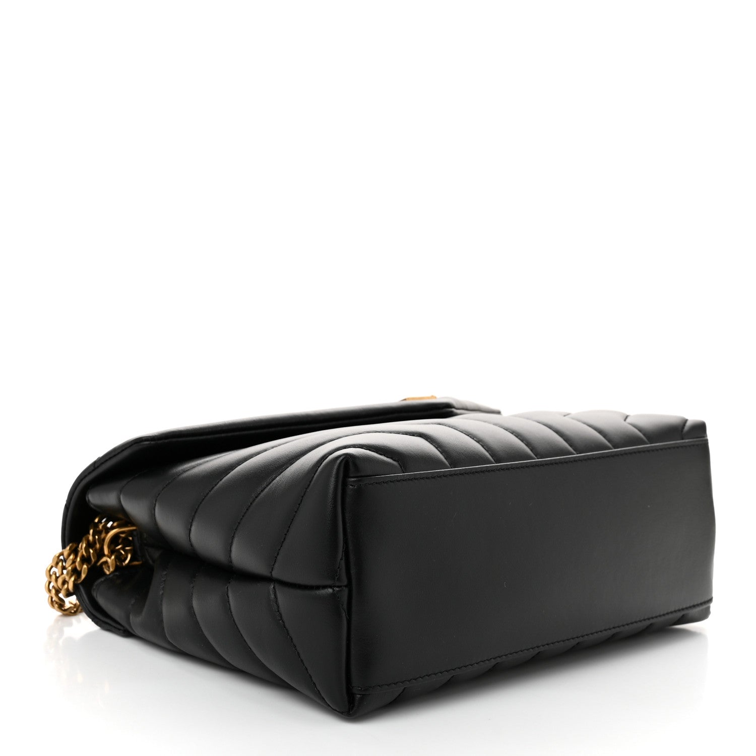 Saint Laurent Calfskin Y Quilted Monogram Small Loulou Chain Satchel Black 4 of 11