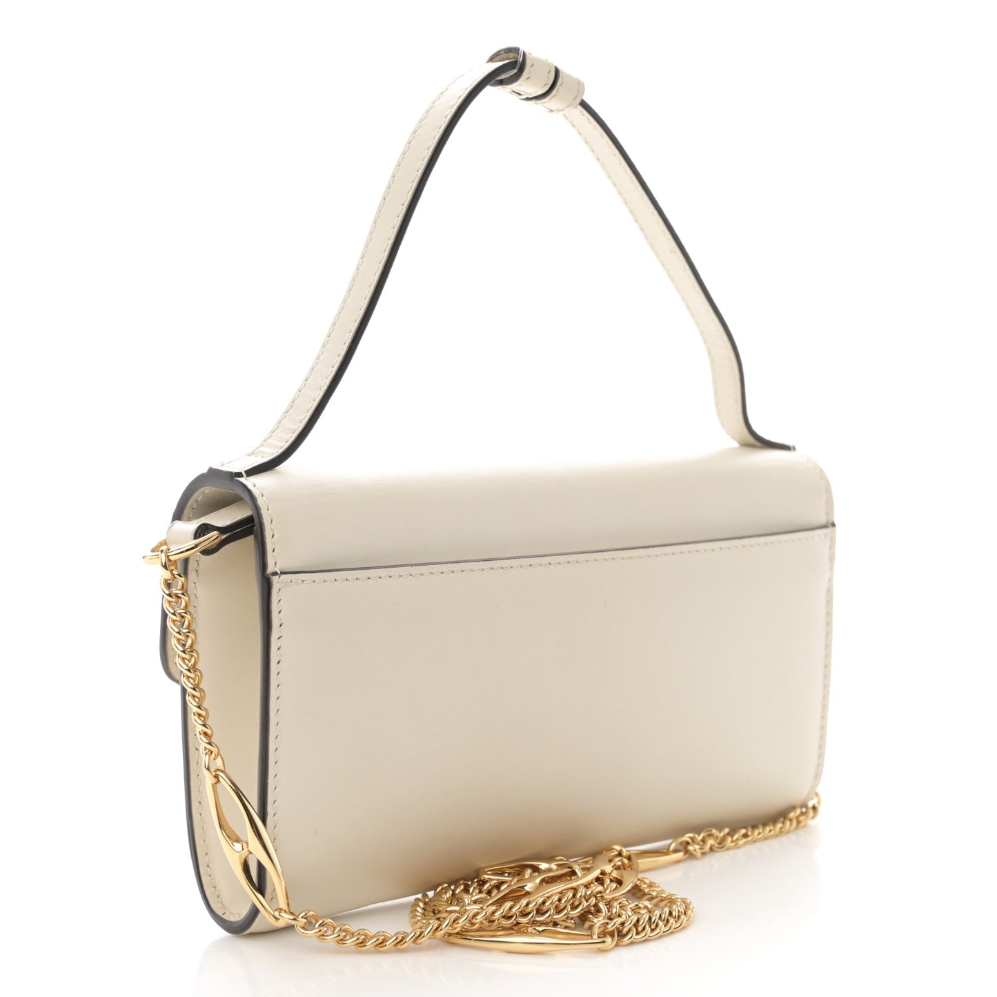 Shibuya Calfskin Small Zumi Top Handle Shoulder Bag Mystic White