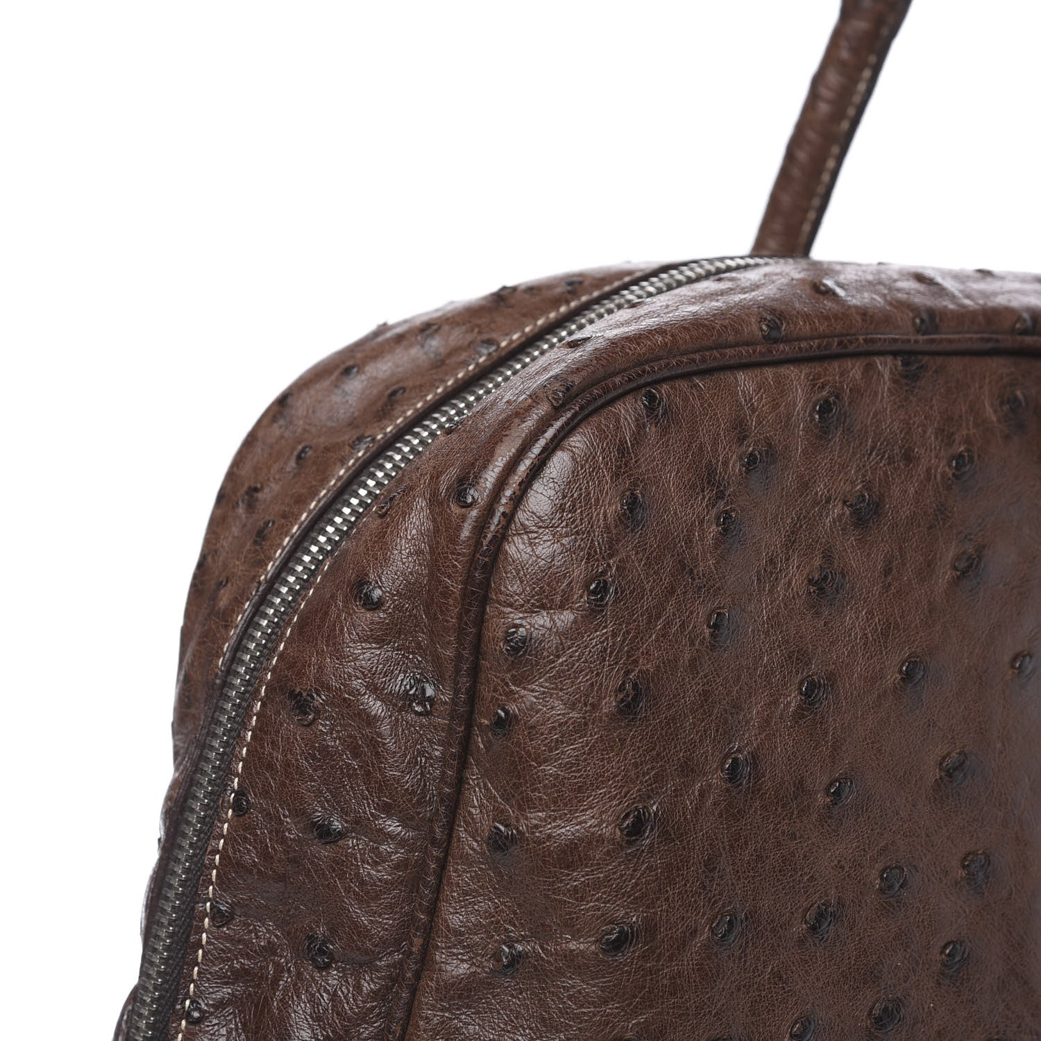 Prada Ostrich Travel Briefcase Brown 13 of 15