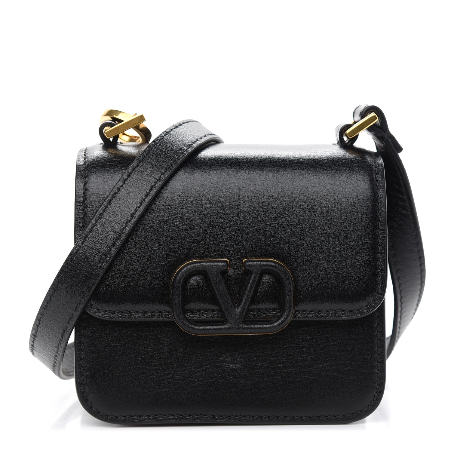 Valentino Garavani Smooth Calfskin Micro VSling Shoulder Bag Black 1 of 10