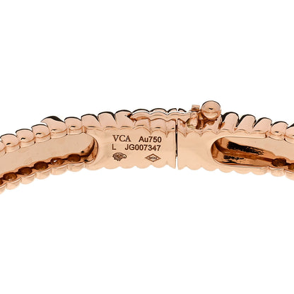 Van Cleef & Arpels 18K Rose Gold Diamond Perlee Sweet Clovers Bracelet L 3 of 4