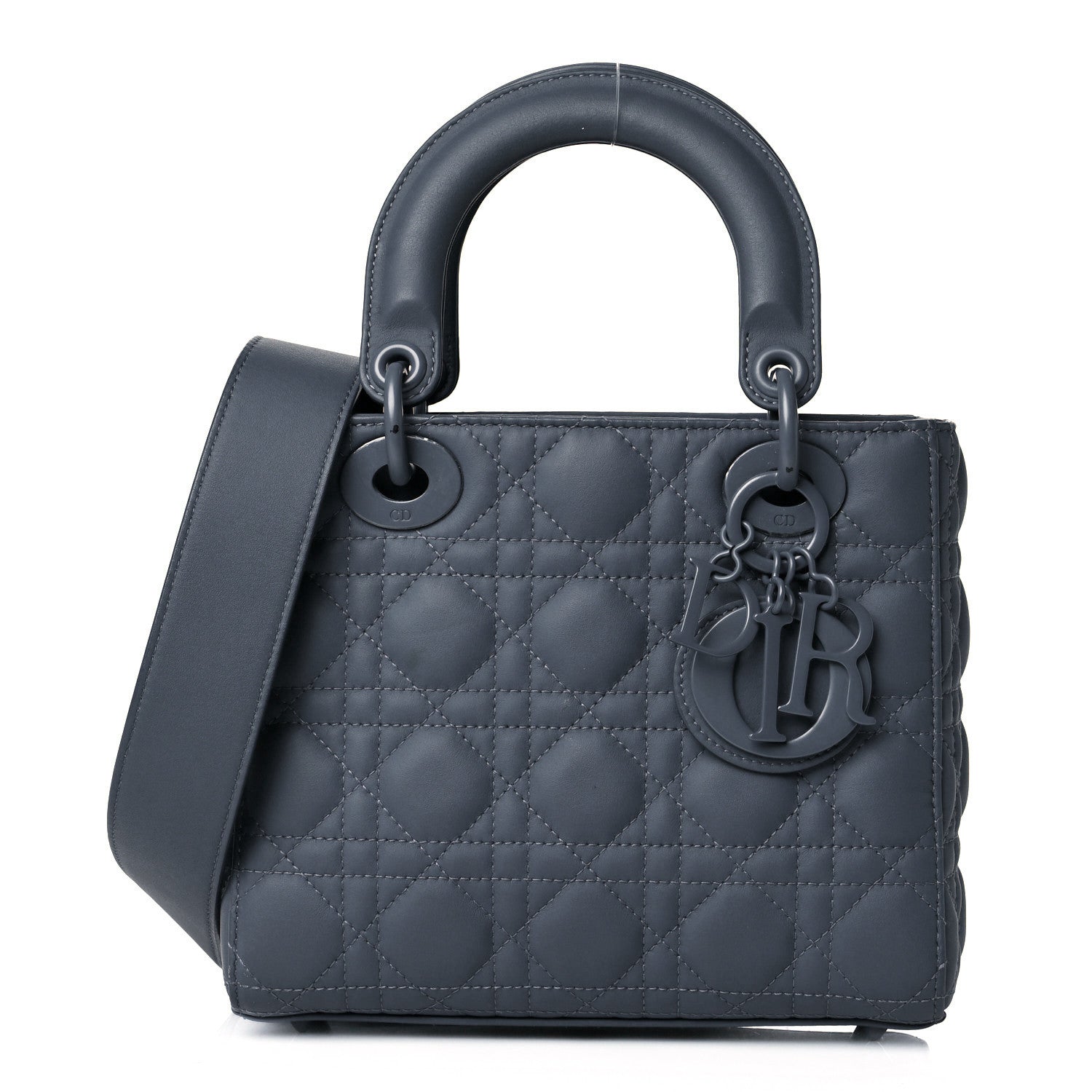 Christian Dior Ultra Matte Calfskin Cannage Small My ABCDior Lady Dior Grey Stone 1 of 11