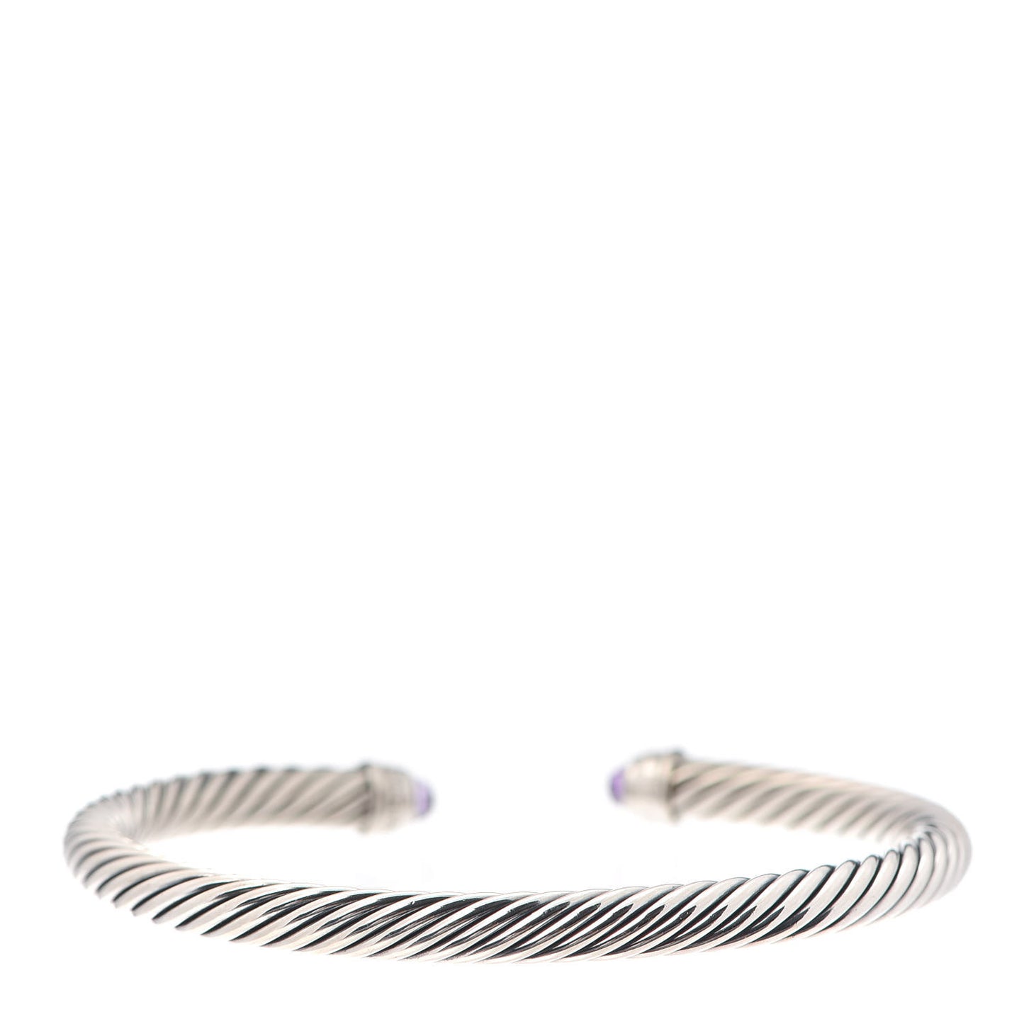 Sterling Silver Diamond Amethyst 5mm Cable Classics Bracelet