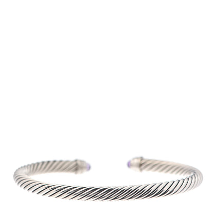 David Yurman Sterling Silver Diamond Amethyst 5mm Cable Classics Bracelet 3 of 4