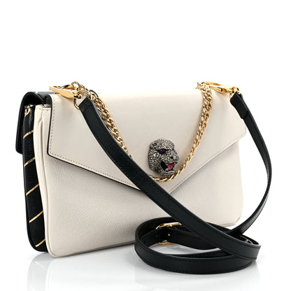Gucci Calfskin Diagonal GG Medium Thiara Double Envelope Shoulder Bag Black White 2 of 8
