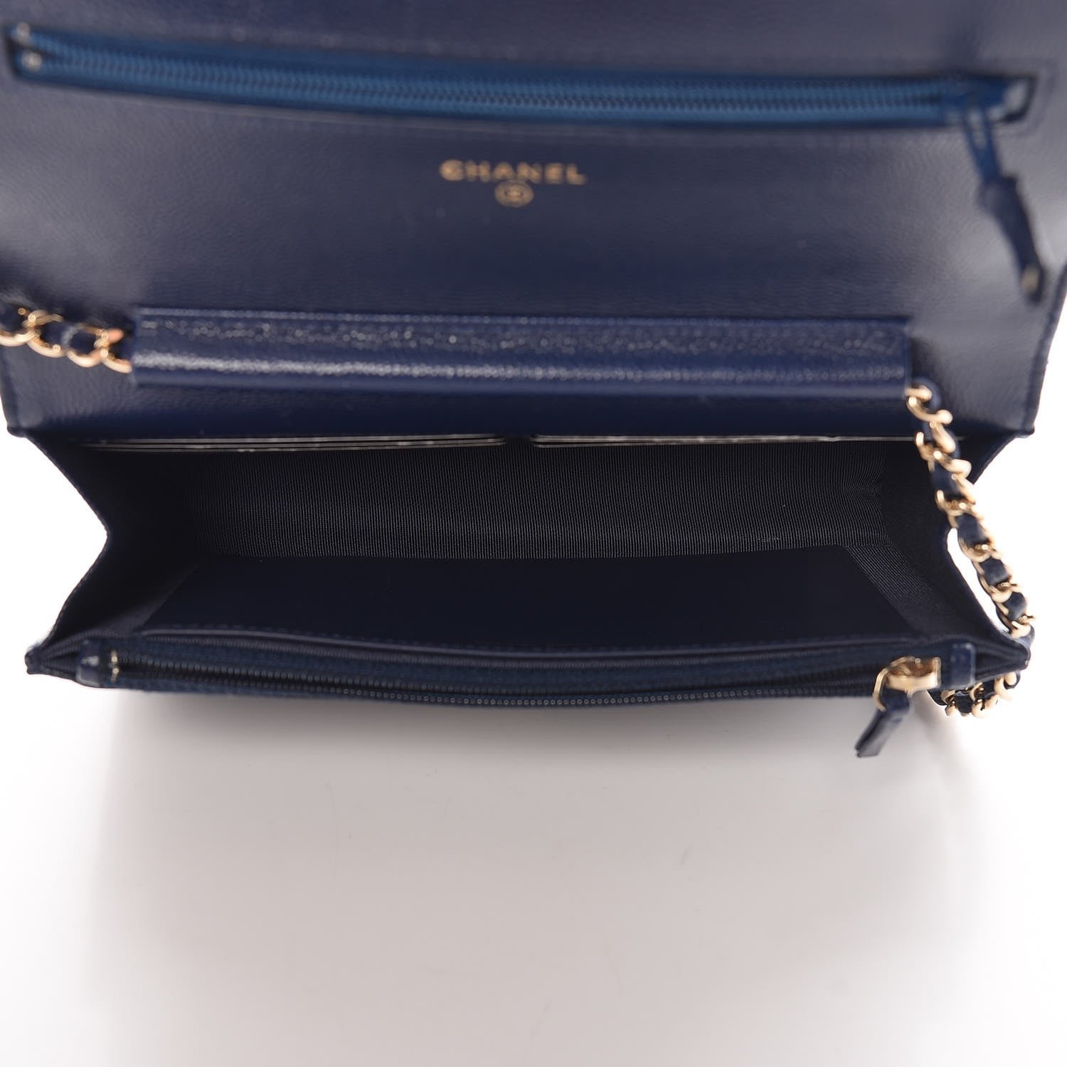 Chanel Caviar Quilted Wallet On Chain WOC Navy Blue 5 of 9