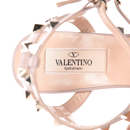 Valentino Garavani Metallic Pebbled Calfskin Rockstud Ankle Strap 65mm Pumps 36 Sasso Poudre 7 of 10