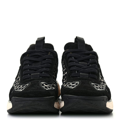 Chanel Suede Calfskin Embroidered CC Sneakers 38.5 Black 2 of 7