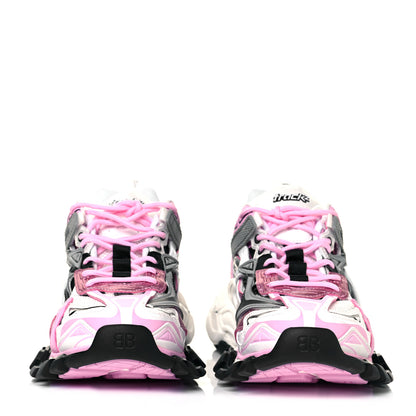 Balenciaga Rubber Mesh Tri-Color Womens Track.2 Open Sneakers 39 Pink Grey White 2 of 7