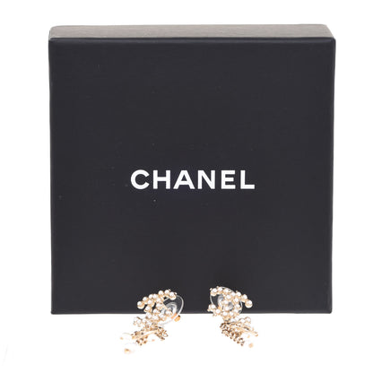 Chanel Pearl Chain CC Anchor Drop Earrings Pearly White Gold 5 of 5