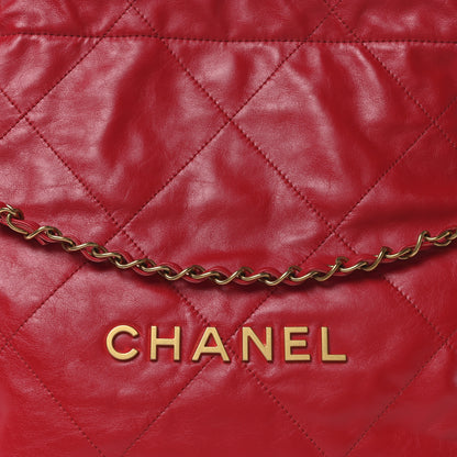 Chanel Shiny Calfskin Quilted Small Chanel 22 Red 9 of 11