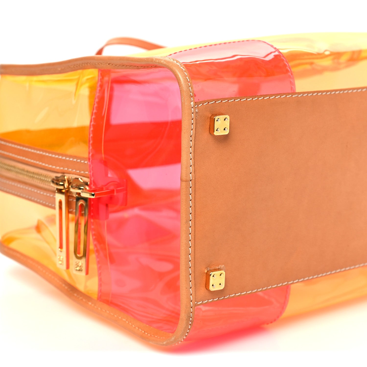 LOWEWE アマソナ36 クリアバッグ PVC オレンジピンク Loewe PVC Amazona 36 Orange Yellow Multicolor 1845205 – FASHIONPHILE