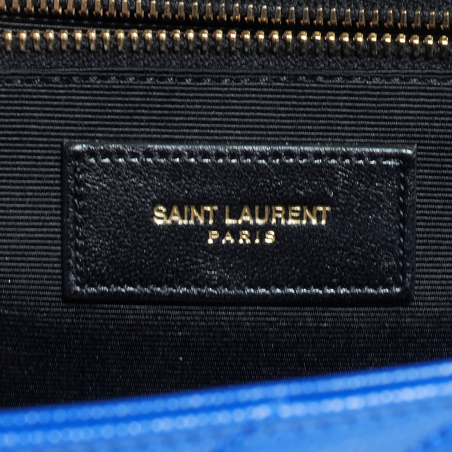 Grain De Poudre Matelasse Chevron Large Monogram Satchel Royal Blue