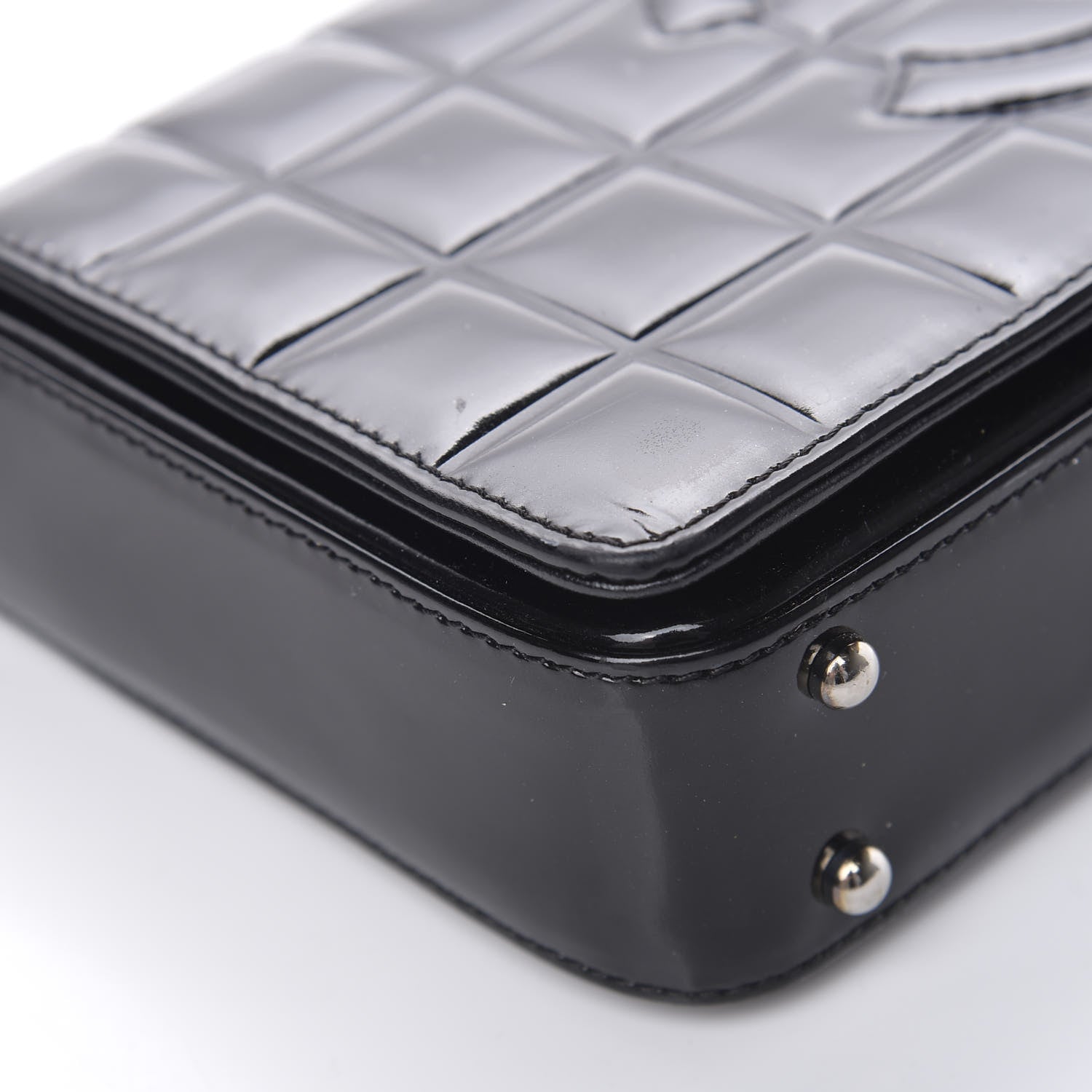 Chanel Patent Chocolate Bar Quilted CC Flap Black 11 of 12