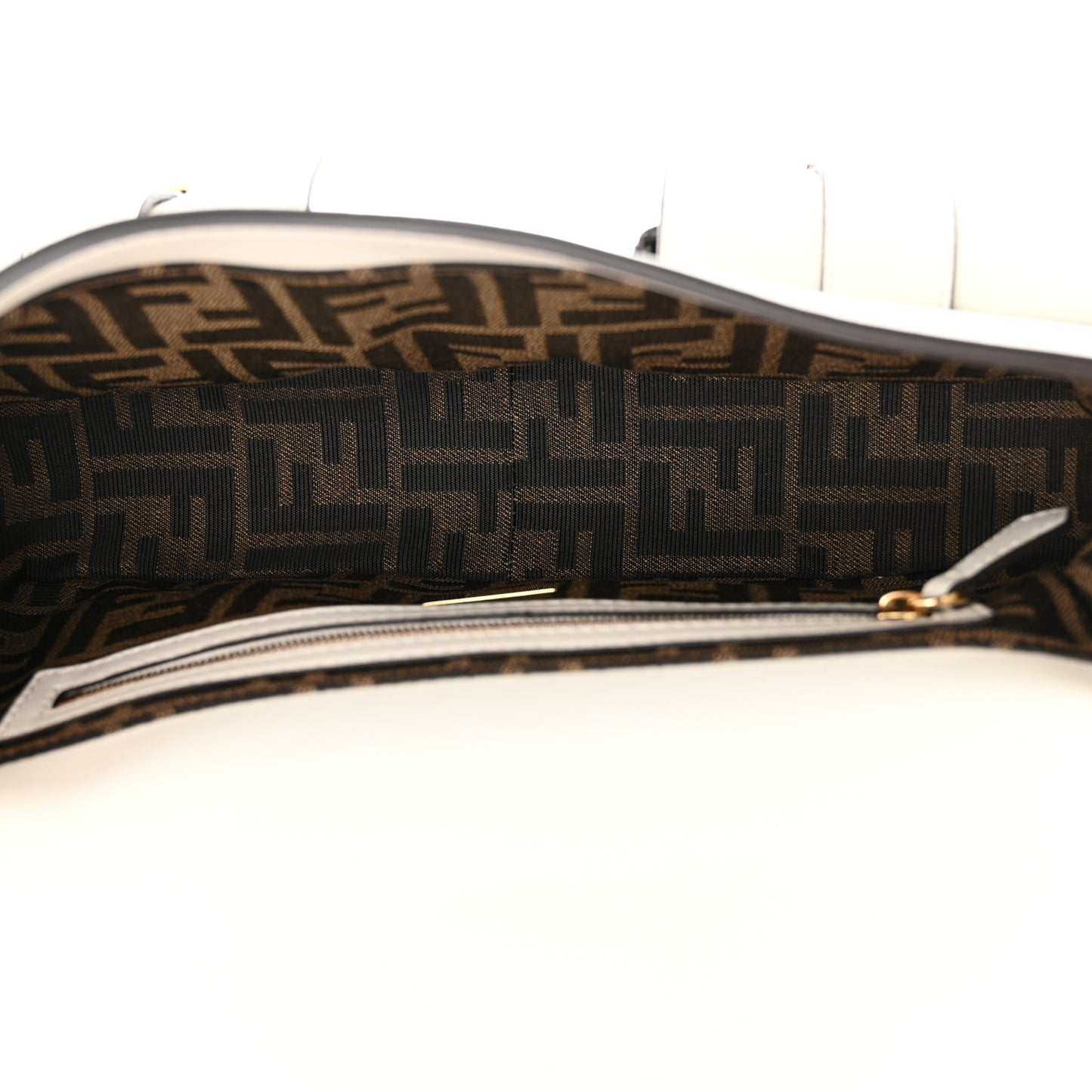Shiny Nappa Multipocket Baguette White