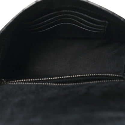 Saint Laurent Crocodile Embossed Lambskin Matelasse Monogram Niki Chain Wallet Black 5 of 11