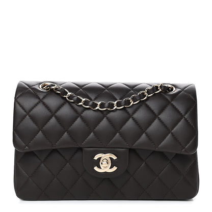 Chanel Lambskin Quilted Small Double Flap Dark Brown 1 of 4