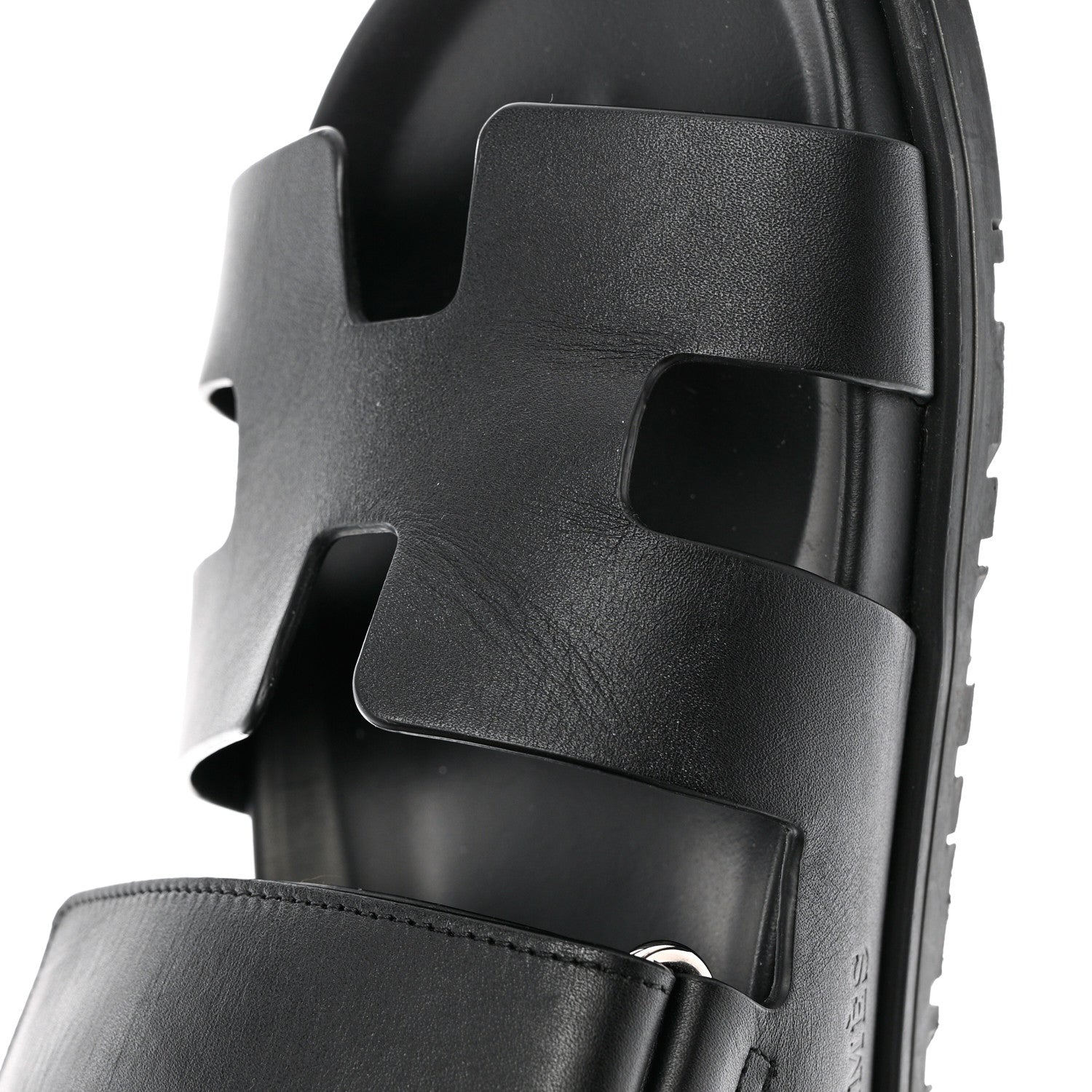 Hermes Calfskin Womens Chypre Sandals 40 Black 9 of 11