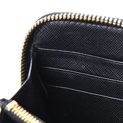 Prada Saffiano Metal Zip Around Wallet Black 6 of 8