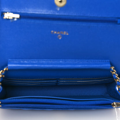Chanel Caviar Quilted Wallet On Chain WOC Blue 4 of 10