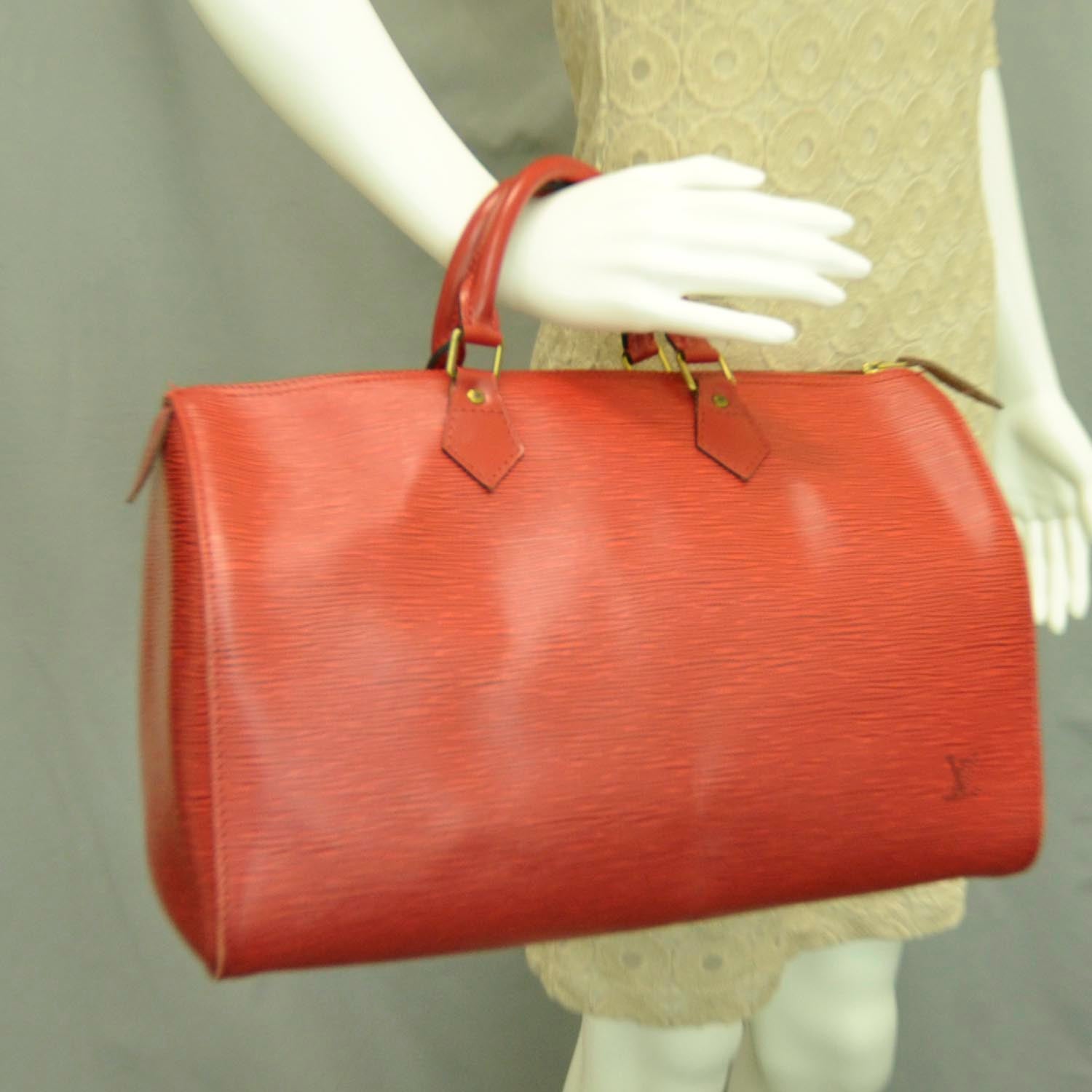 Louis Vuitton Epi Speedy 40 Red 2 of 10