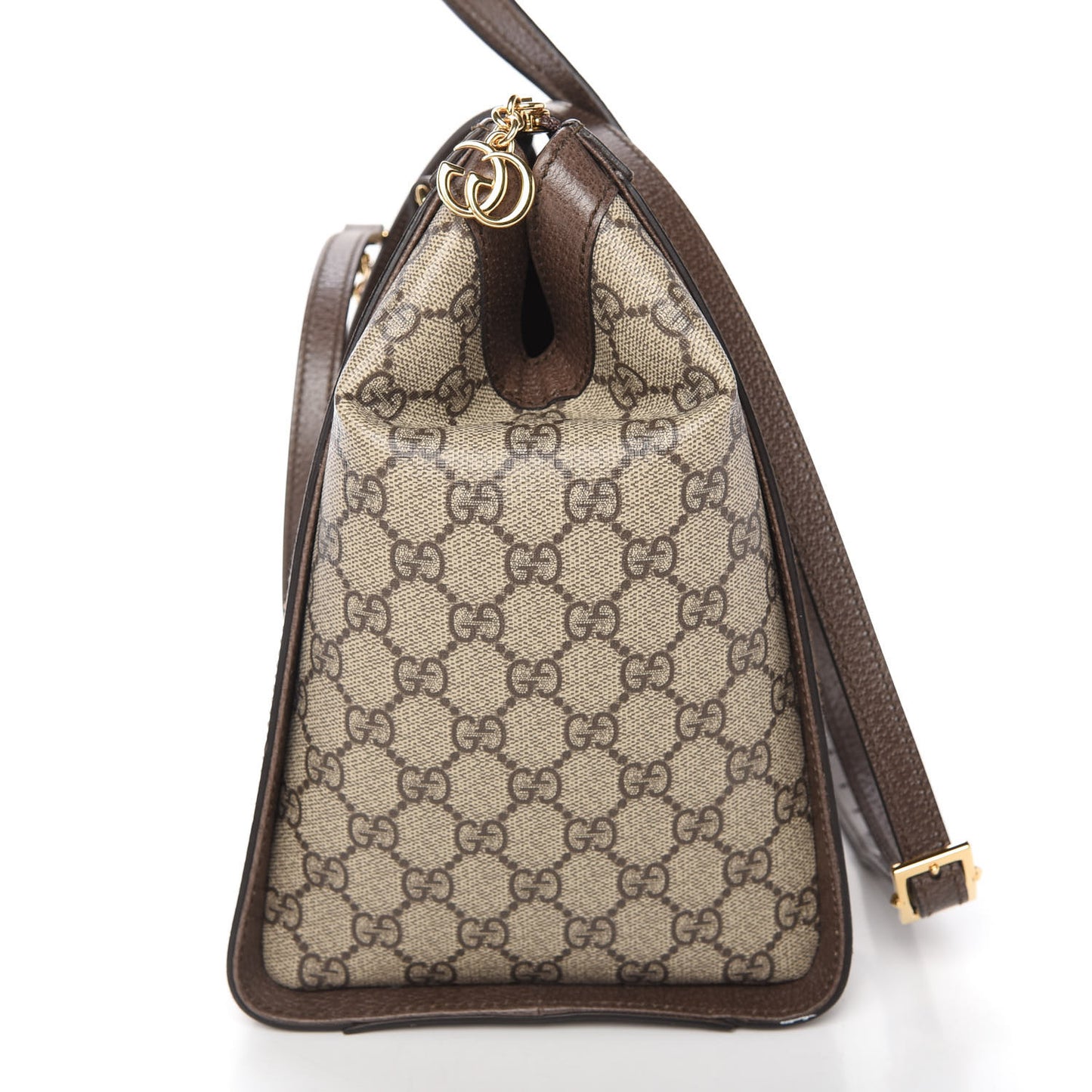 GG Supreme Monogram Web Medium Ophidia Tote Bag Brown
