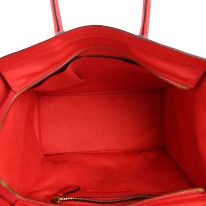 Celine Drummed Calfskin Micro Luggage Red 5 of 16