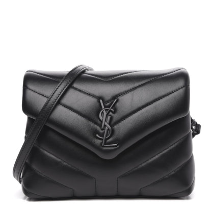 Saint Laurent Calfskin Y Quilted Monogram Toy Loulou Crossbody Bag Black 1 of 11