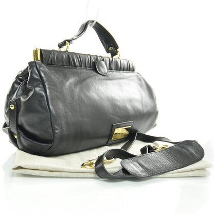 Valentino Garavani Nappa Leather Jardin Rose Framed Duffel Black 3 of 9