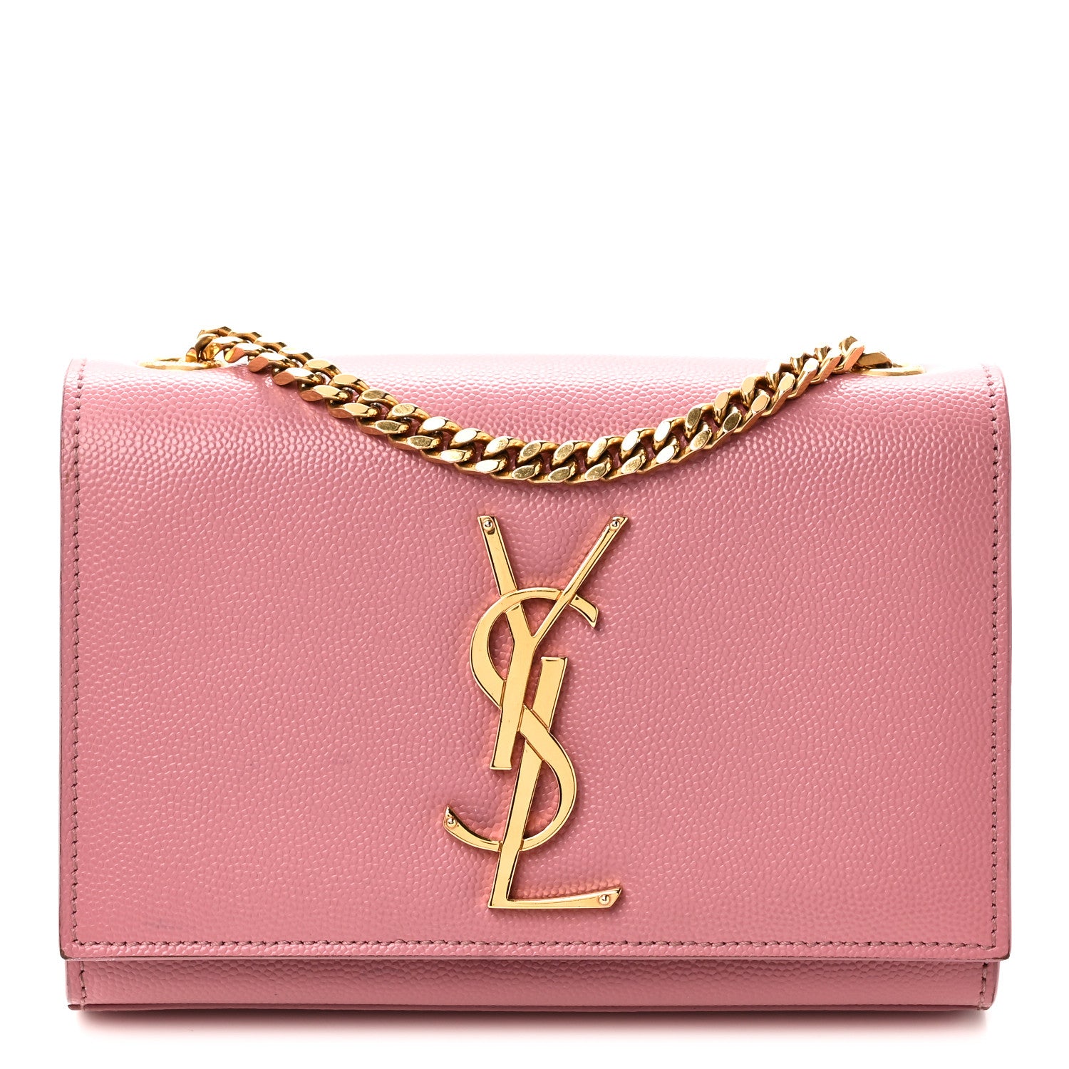 Saint Laurent Grain De Poudre Small Monogram Kate Satchel Old Rose 1 of 9