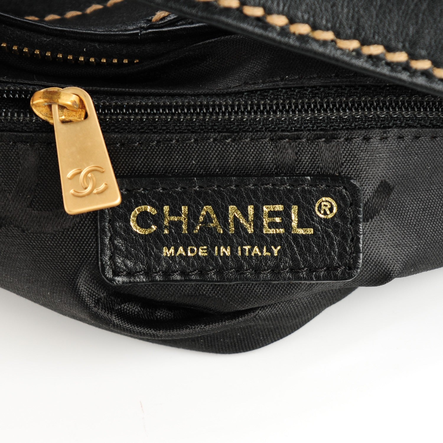 Chanel Calfskin Small CC Stitched Shoulder Bag Black 6 of 7