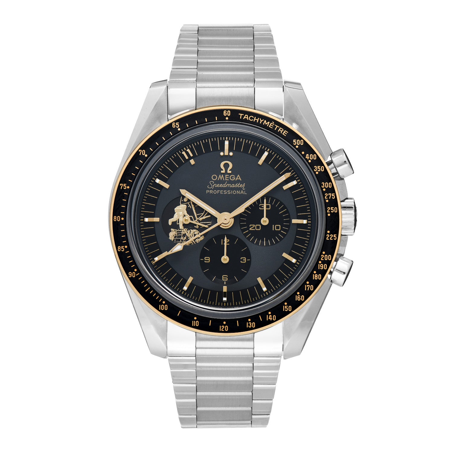 Omega Stainless Steel 42mm Speedmaster Co-Axial Master Chronometer Chronograph Apollo 11 Manual Winding Watch Black 310.20.42.50.01.001 1 of 5