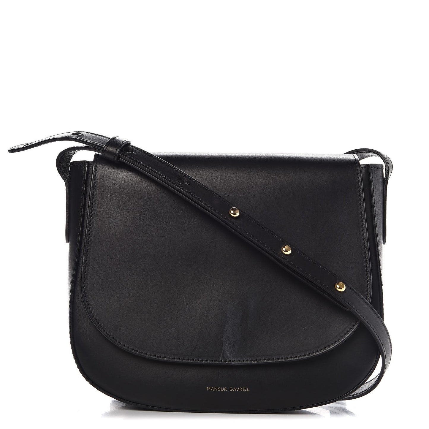 Calfskin Flap Crossbody Bag Black