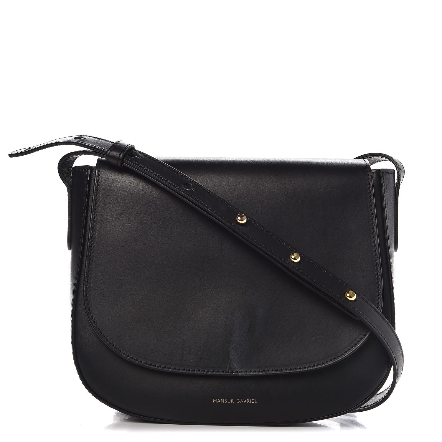 Mansur Gavriel Calfskin Flap Crossbody Bag Black 1 of 8