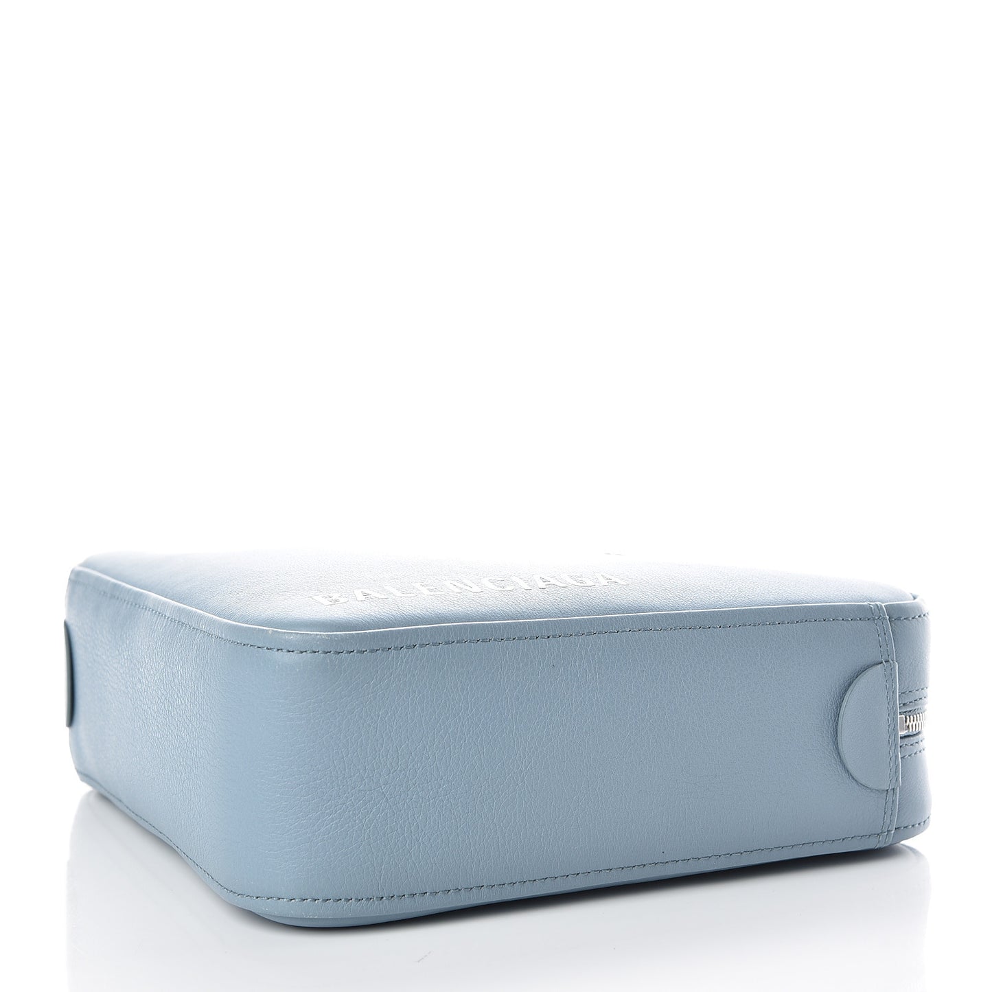 Shiny Day Calfskin Logo XS Triangle Duffle Grey Blue White