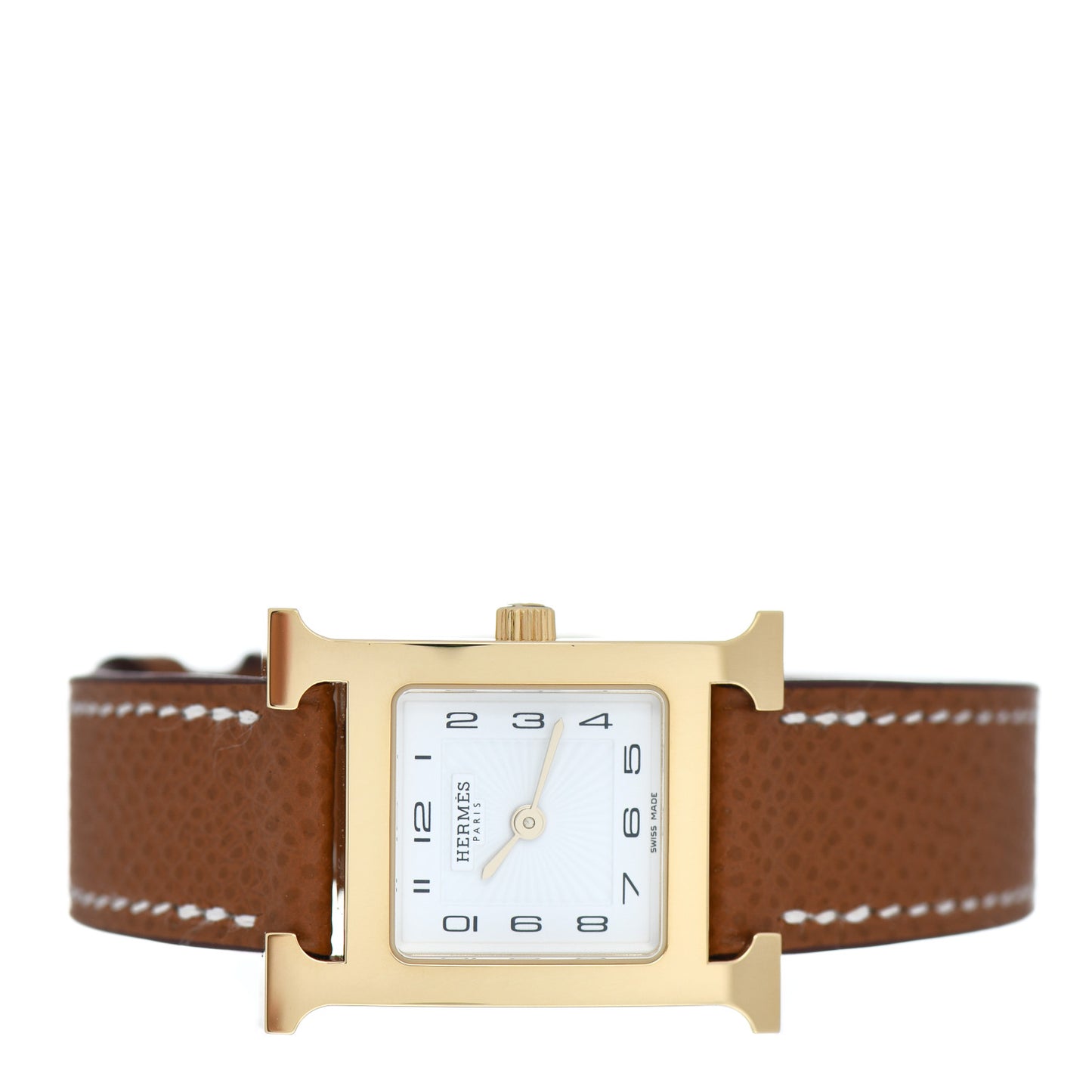 Stainless Steel Epsom 21mm Heure H Hour Quartz Watch Gold