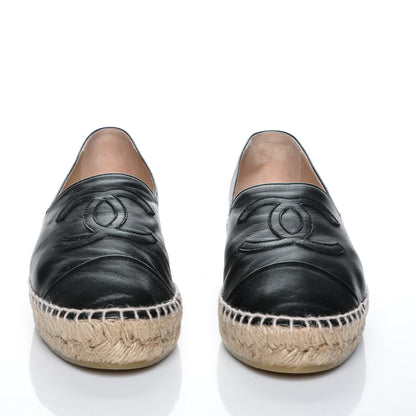Chanel Lambskin CC Espadrilles 37 Black 2 of 7