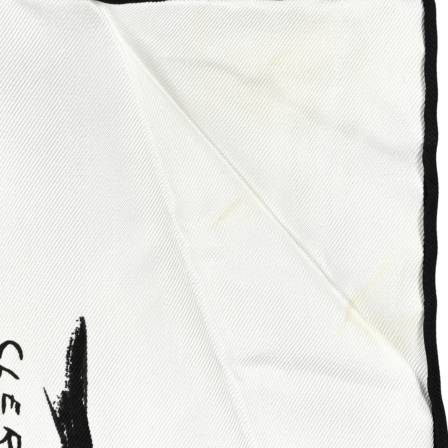 Silk Paddock Scarf 90 White Black