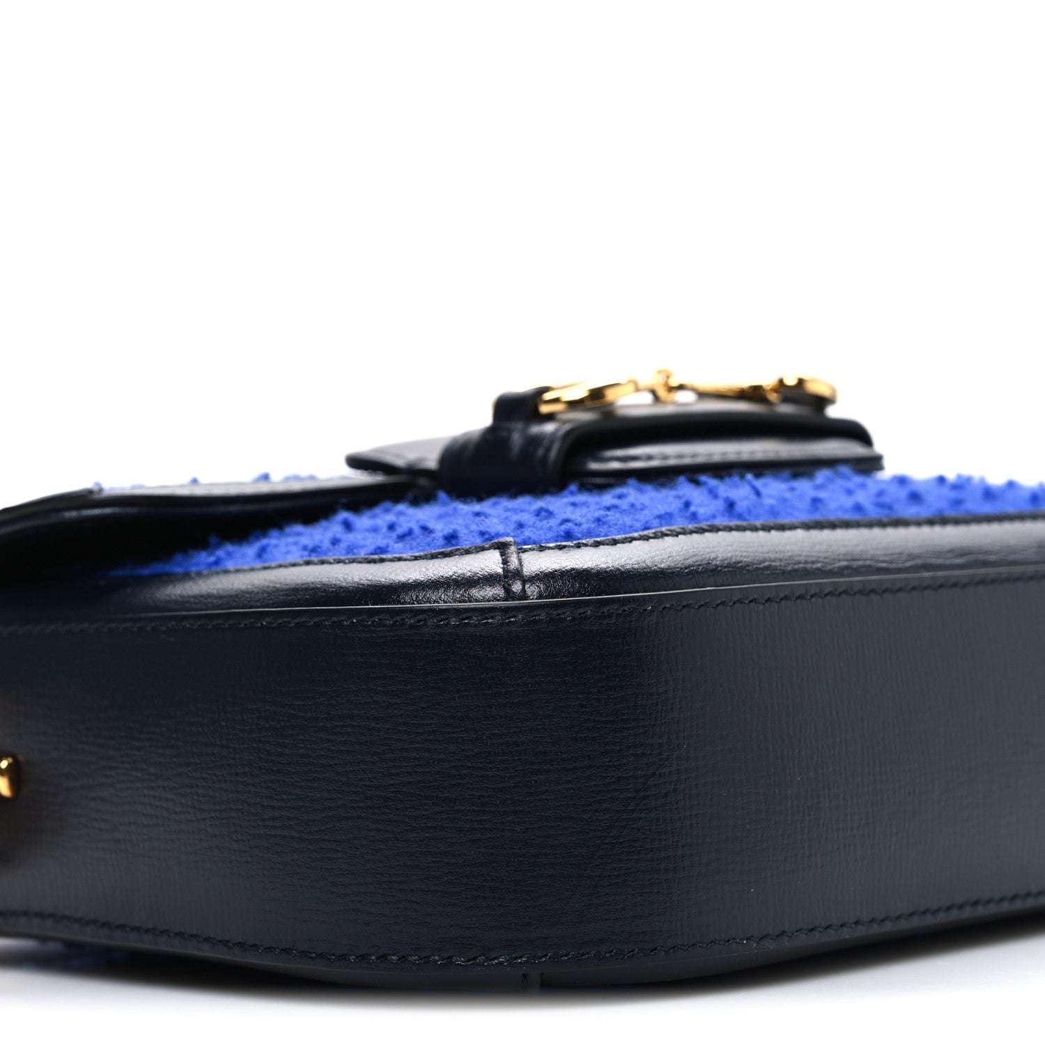 Gucci Casy Wool Azalea Calfskin Mini Horsebit 1955 Shoulder Bag Blue China 9 of 10