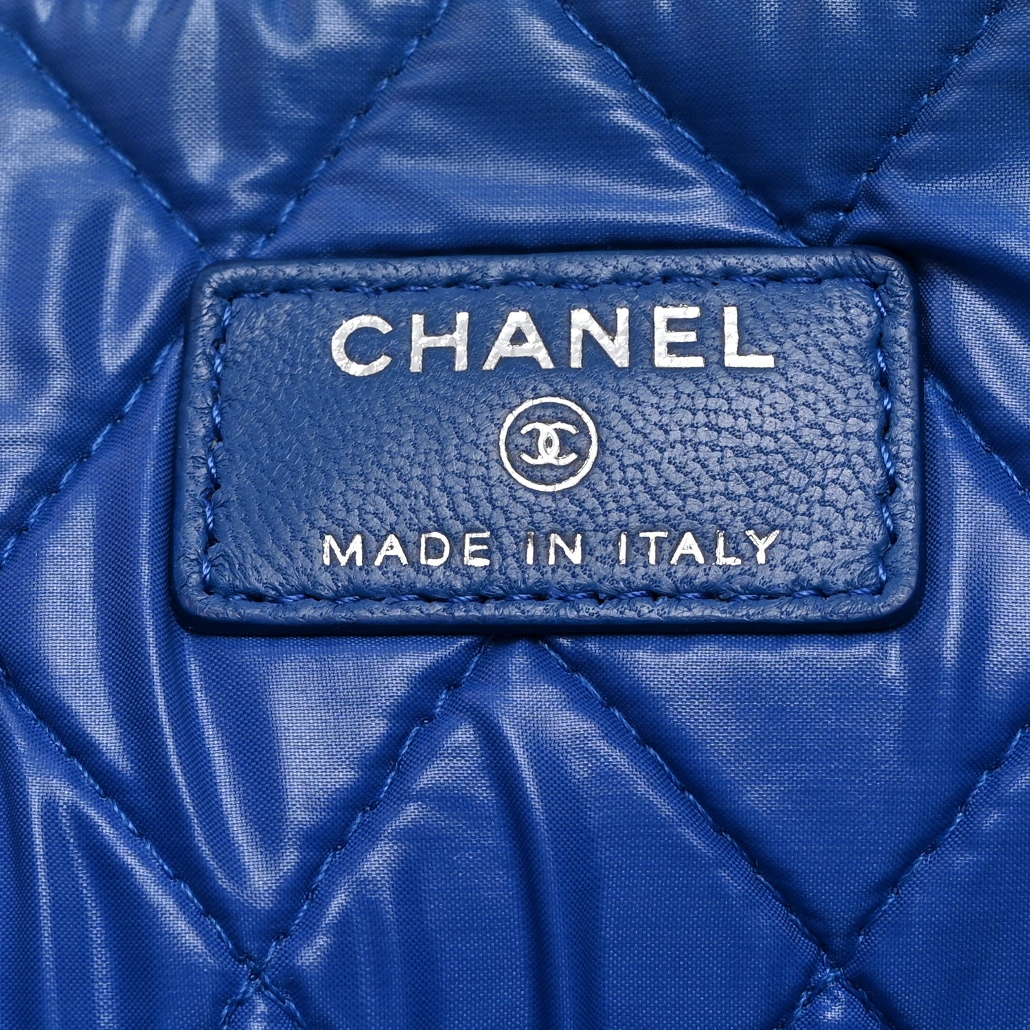 Chanel Lambskin Quilted Medium Cosmetic Case Blue 6 of 8