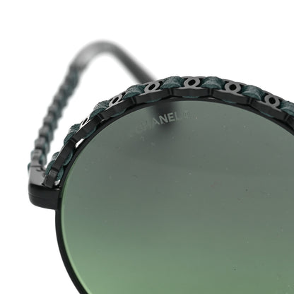 Chanel Metal Calfskin Round Chain Sunglasses 4265-Q Black 5 of 7