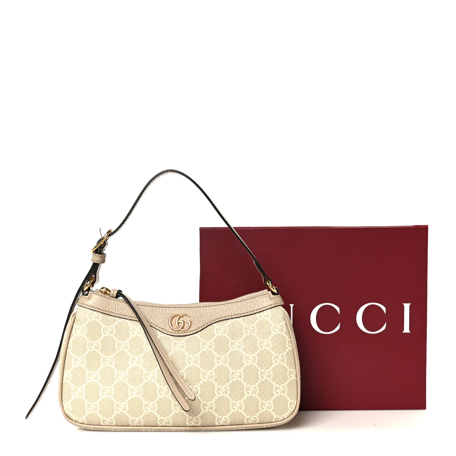 Gucci GG Supreme Monogram Textured Dollar Calfskin Small Ophidia Hobo Beige Mystic White Oatmeal 12 of 12