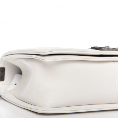 Chanel Calfskin Double Stitch Medium Boy Flap White 6 of 10