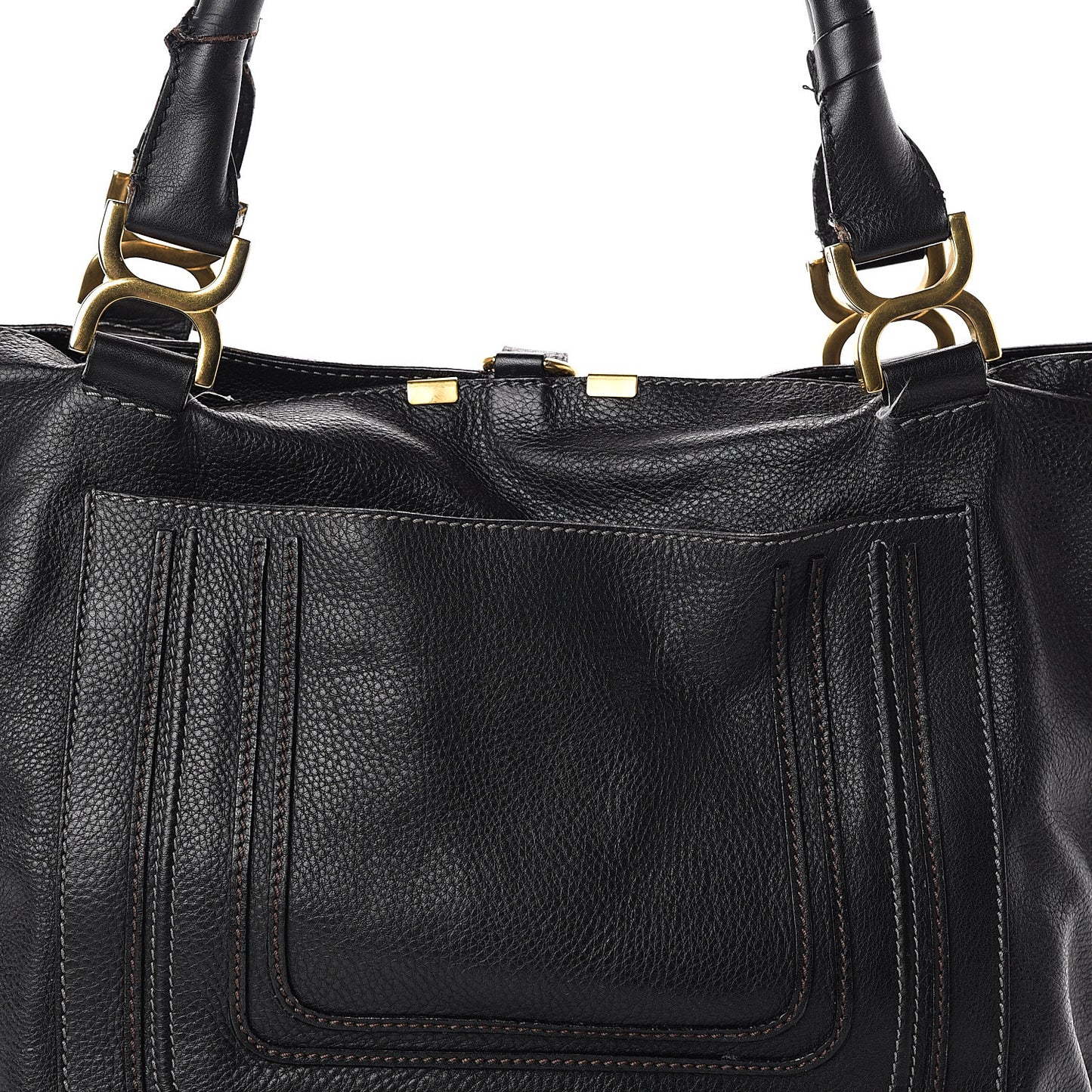 Calfskin Large New Marcie Tote Black