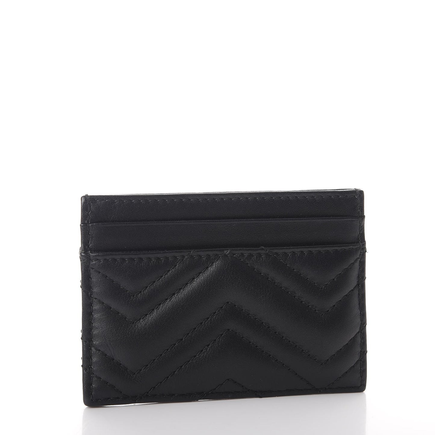Calfskin Matelasse GG Marmont Card Holder Black