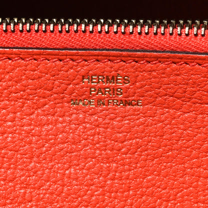 Hermes Swift Ghillies Kelly Longue Wallet Bordeaux Orange Poppy 10 of 15