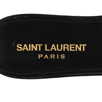 Saint Laurent Incrociato Muriel Bianca Slide Sandals 37.5 Black 8 of 9