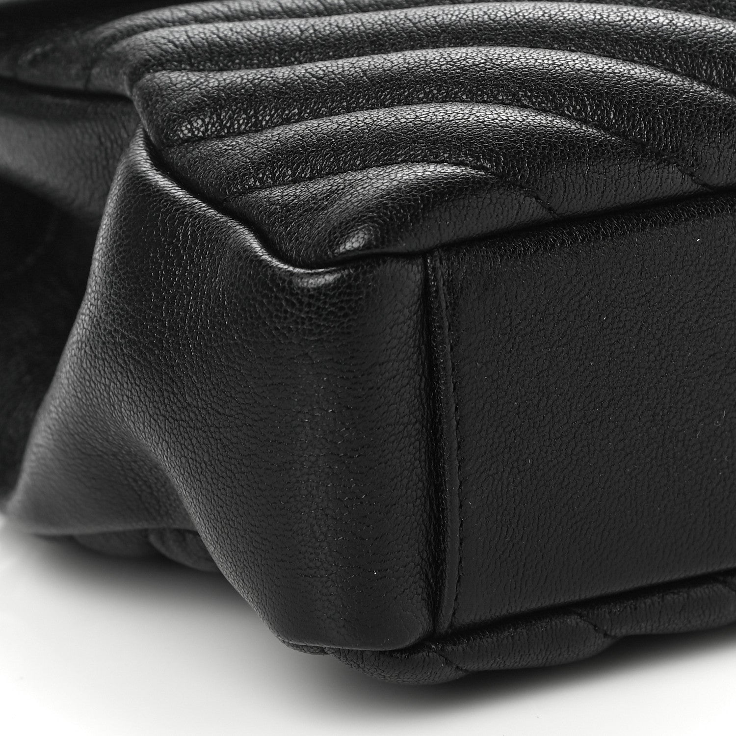 Saint Laurent Sheepskin Matelasse Chevron Monogram Medium College Bag Black 7 of 12