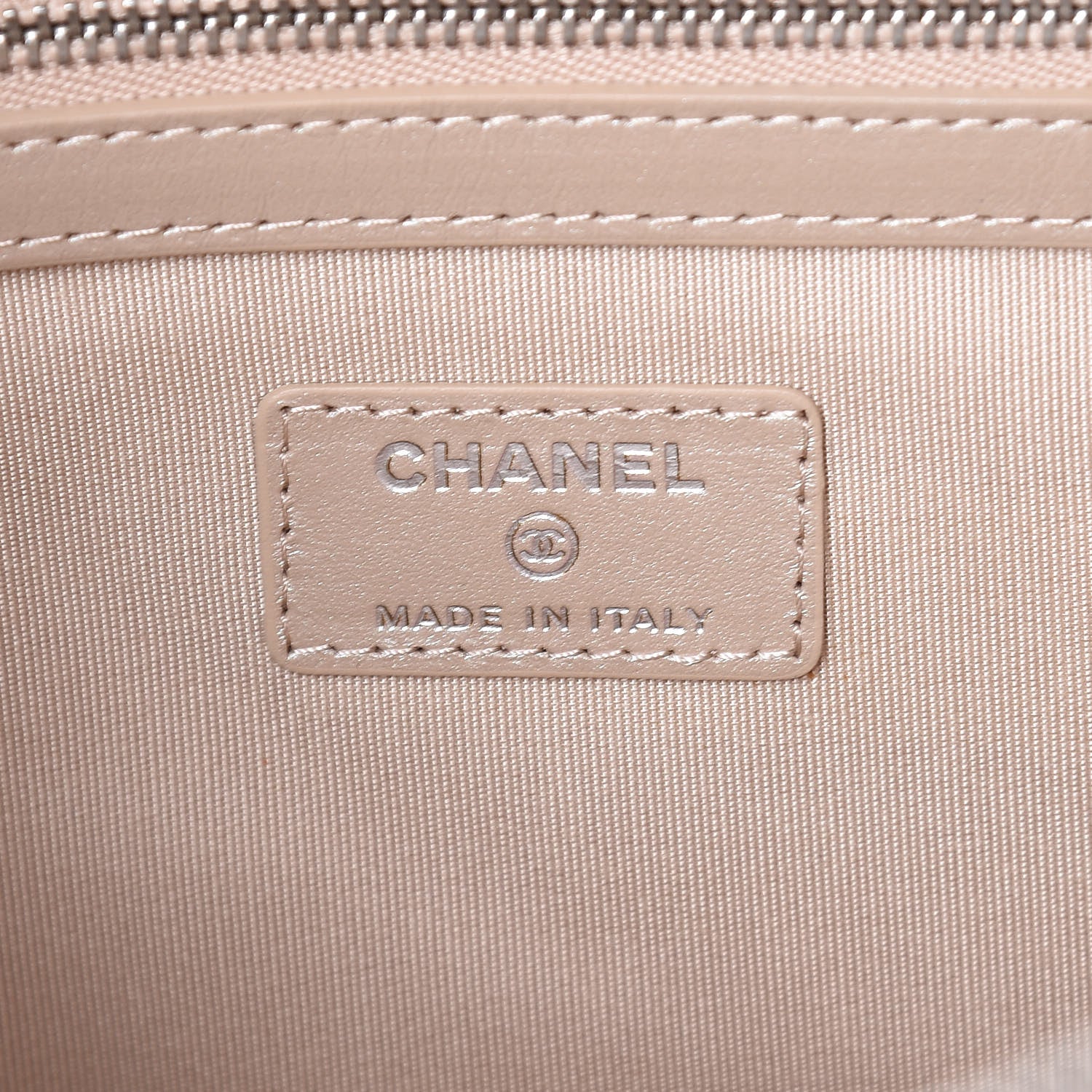 Chanel Iridescent Caviar Chevron Quilted Large Cosmetic Case Light Gold 6 of 11