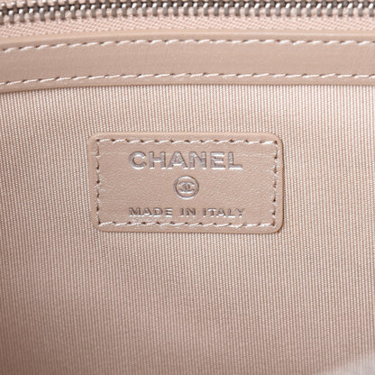 Chanel Iridescent Caviar Chevron Quilted Large Cosmetic Case Light Gold 6 of 11